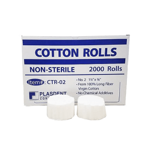 Plasdent Cotton Rolls Non-Sterile #2, 2000/Pk